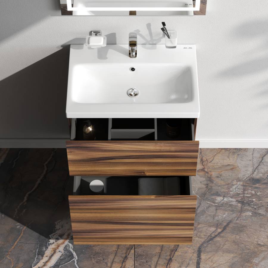 База под раковину, напольная, 60 см, 2 ящика, орех M90FSX0602HF База под раковину, напольная, 60 см, 2 ящика, орех M90FSX0602HF