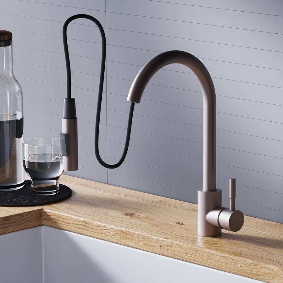 D3007511 Logic Кухонный смеситель  с вытягивающимся изливом, сатин D3007511 Logic Кухонный смеситель  с вытягивающимся изливом, сатин