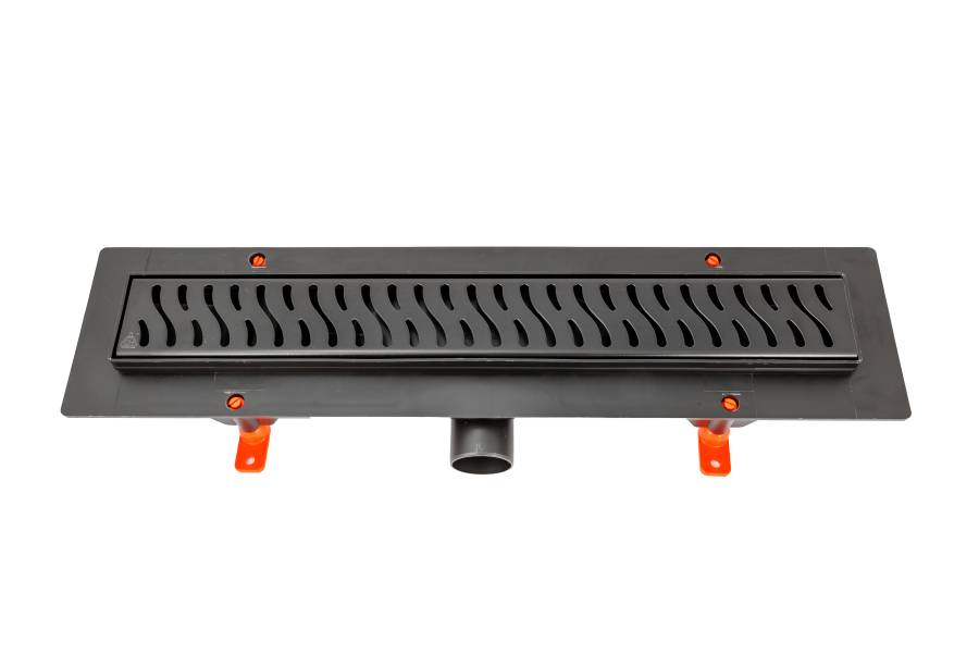 Душевой лоток 45 см Creto Zigzag CRE-450 ZB с решеткой, черный Душевой лоток 45 см Creto Zigzag CRE-450 ZB с решеткой, черный