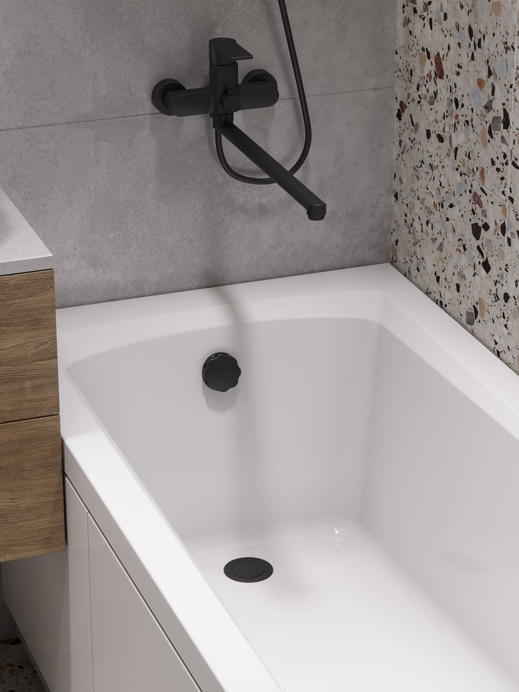 Смеситель для ванны BRASKO BLACK с длинным изливом Смеситель для ванны BRASKO BLACK с длинным изливом