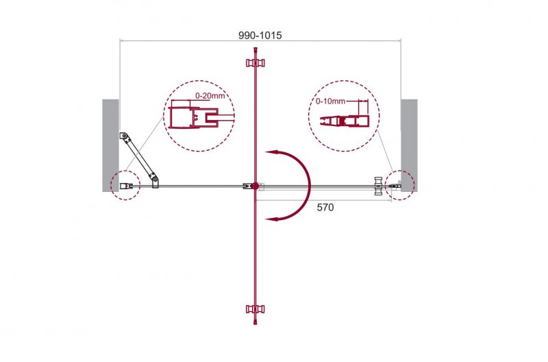 Душевая дверь BelBagno ETNA-B-12-60/20-C-Cr Душевая дверь BelBagno ETNA-B-12-60/20-C-Cr