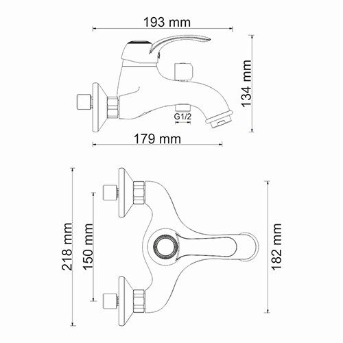 Isar 1301 Смеситель для ванны с коротким изливом Isar 1301 Смеситель для ванны с коротким изливом