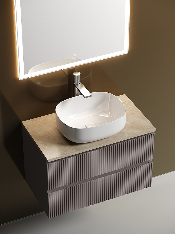 Тумба подвесная SANCOS Snob T 790х445х500, c двумя ящиками оснащенными доводчиками, Doha Soft, арт.SNT80SM Тумба подвесная SANCOS Snob T 790х445х500, c двумя ящиками оснащенными доводчиками, Doha Soft, арт.SNT80SM