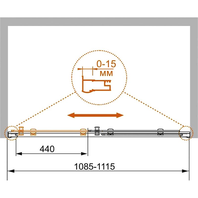 PRATICO-BF-1-110-C-Cr Душевая дверь PRATICO-BF-1-110-C-Cr Душевая дверь