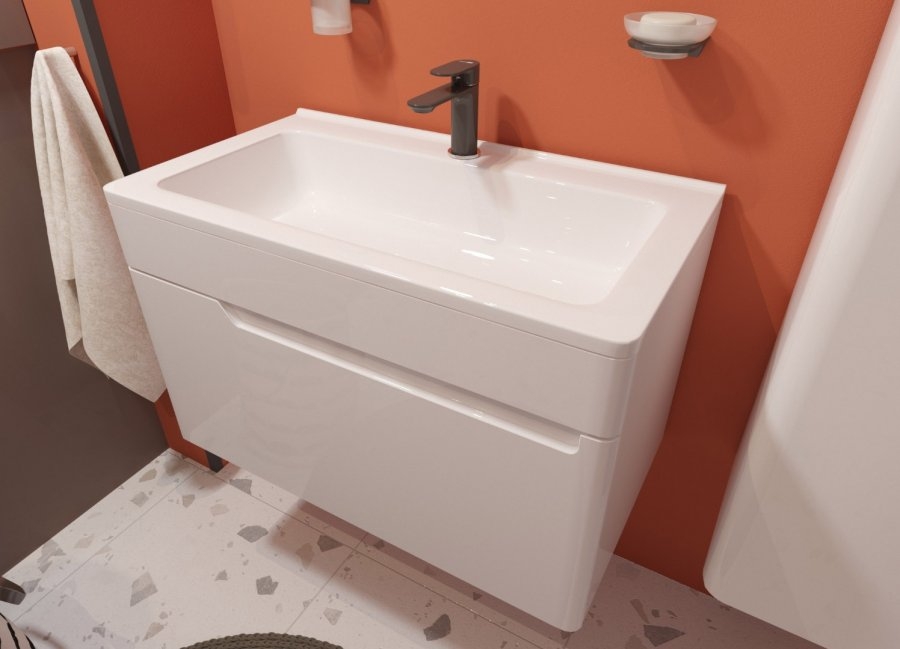 Тумба подвесная под умывальник Kare Luxe 800х450 1 ящик (ШхГхВ) 798х446х477 Тумба подвесная под умывальник Kare Luxe 800х450 1 ящик (ШхГхВ) 798х446х477