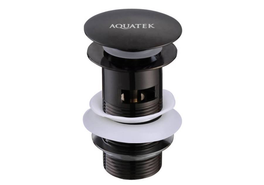 Сливной набор для раковины AQUATEK, матовый черный AQ6001MB  Сливной набор для раковины AQUATEK, матовый черный AQ6001MB