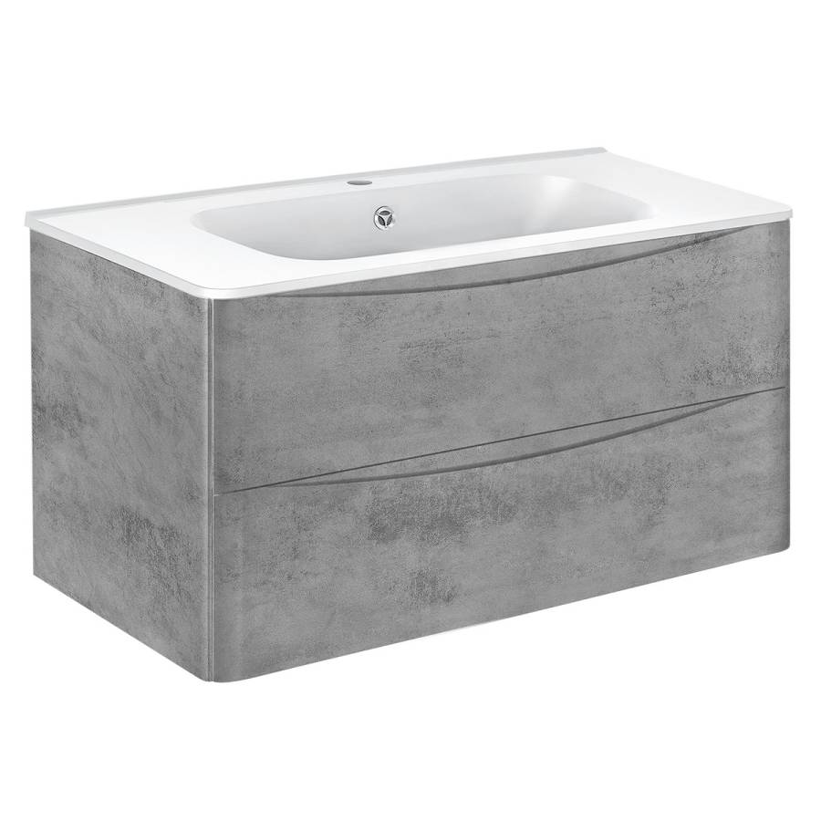 База под раковину Paola 1000 подвесная, 2 выкатных ящика soft close, Beton База под раковину Paola 1000 подвесная, 2 выкатных ящика soft close, Beton