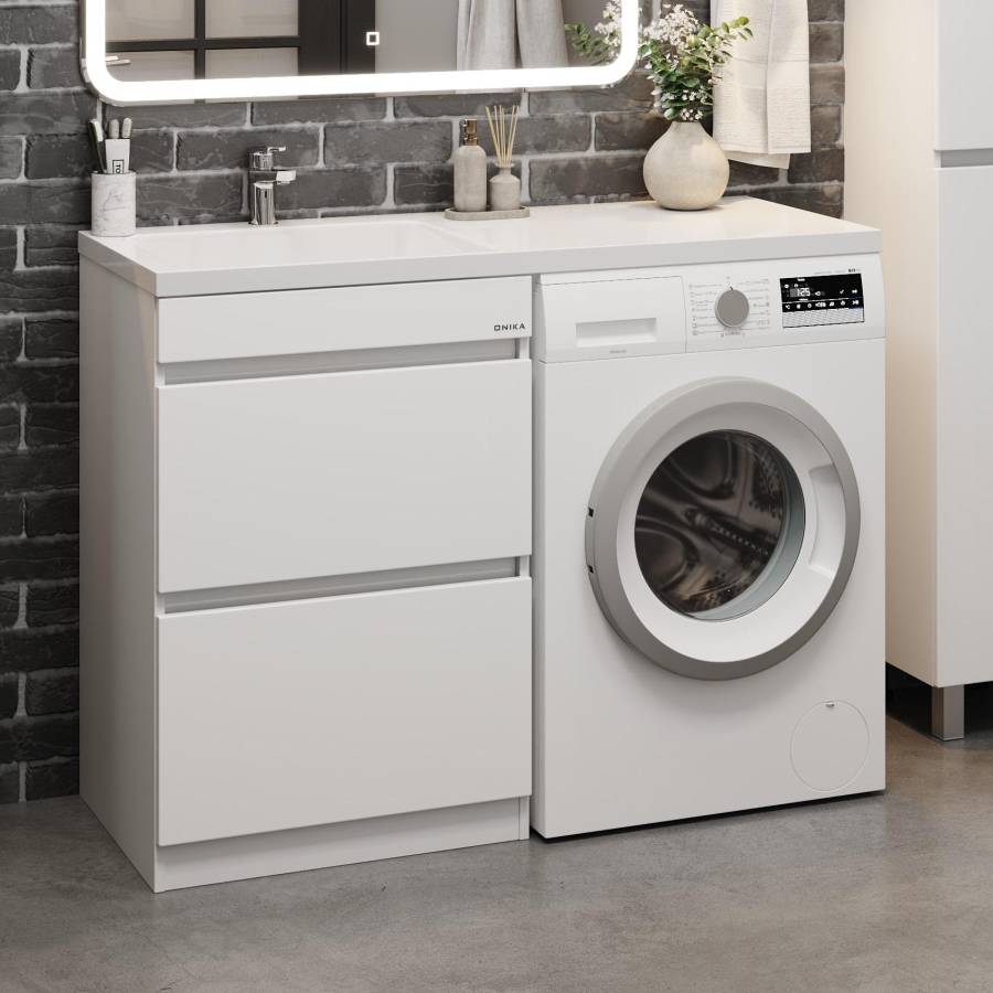 Тумба Onika Милтон 58 напольная под стиральную машину, белая (ум. Kamilla 120/Марсал 120) Тумба Onika Милтон 58 напольная под стиральную машину, белая (ум. Kamilla 120/Марсал 120)