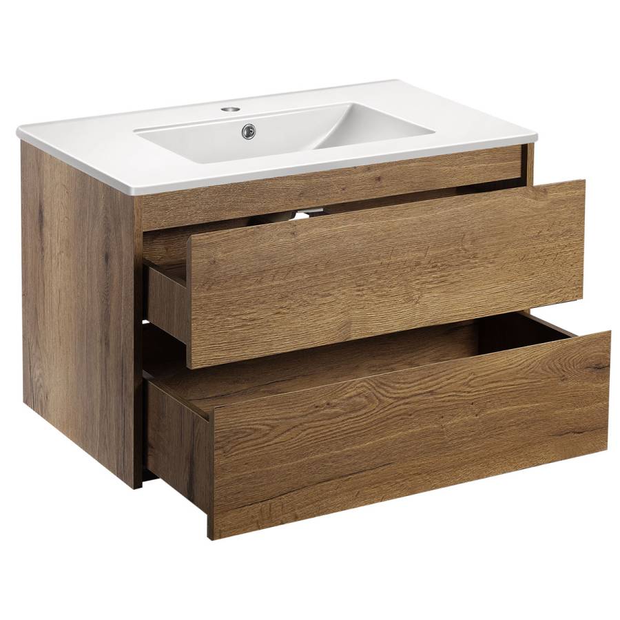 База под раковину Gio 800 подвесная, 2 выкатных ящика soft-close, T.Oak База под раковину Gio 800 подвесная, 2 выкатных ящика soft-close, T.Oak