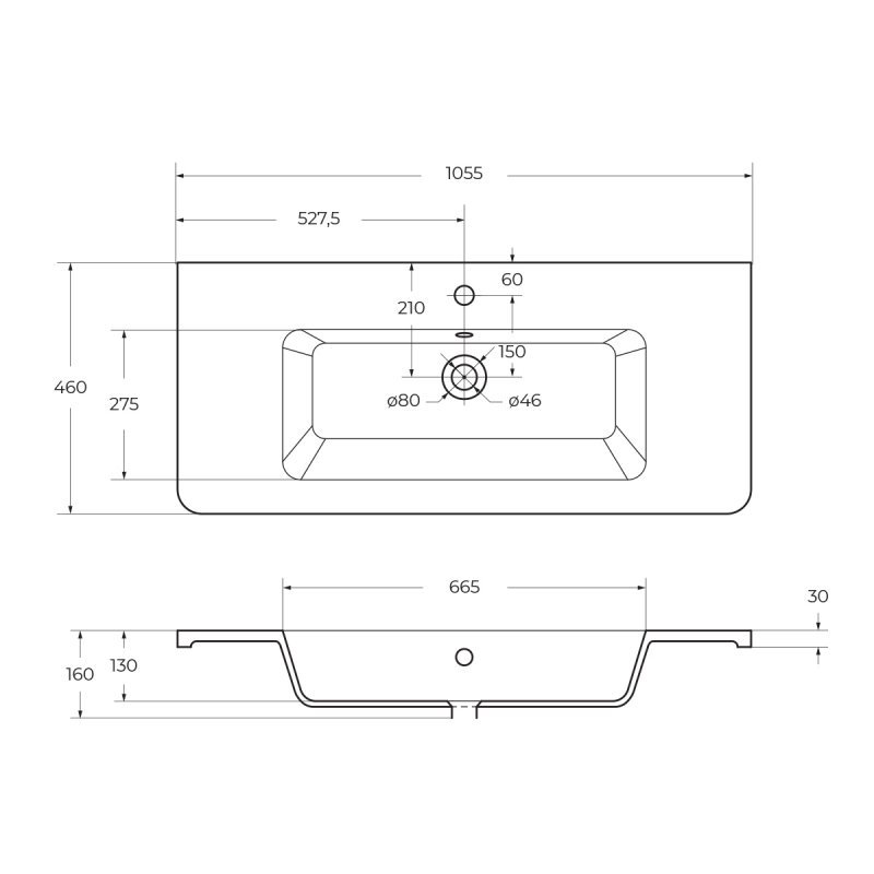 Керамическая раковина BelBagno URBAN 12105-KL Керамическая раковина BelBagno URBAN 12105-KL