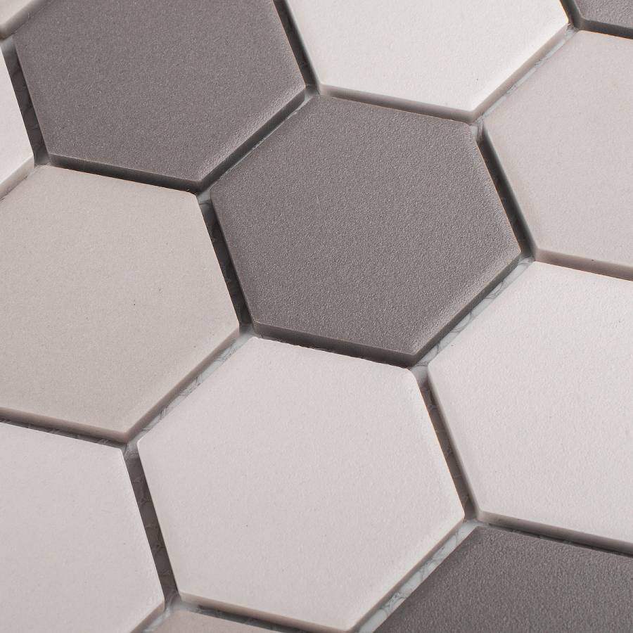 Противоскользящая мозаика, Hexagon Grey Mix Antislip 51x59, Non-Slip Противоскользящая мозаика, Hexagon Grey Mix Antislip 51x59, Non-Slip