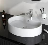 M8FWCC20561WG Func Раковина накладная, овал с базой под смес., 56 см, цвет Белый глянец