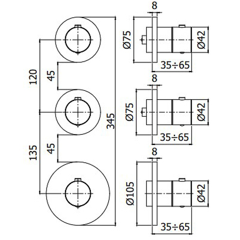 Смеситель для ванны с душем Paffoni Modular Box MDE018CR Смеситель для ванны с душем Paffoni Modular Box MDE018CR
