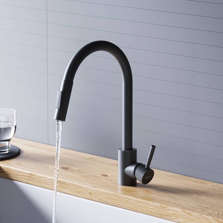 D3007522 Logic Кухонный смеситель  с вытягивающимся изливом, черный D3007522 Logic Кухонный смеситель  с вытягивающимся изливом, черный