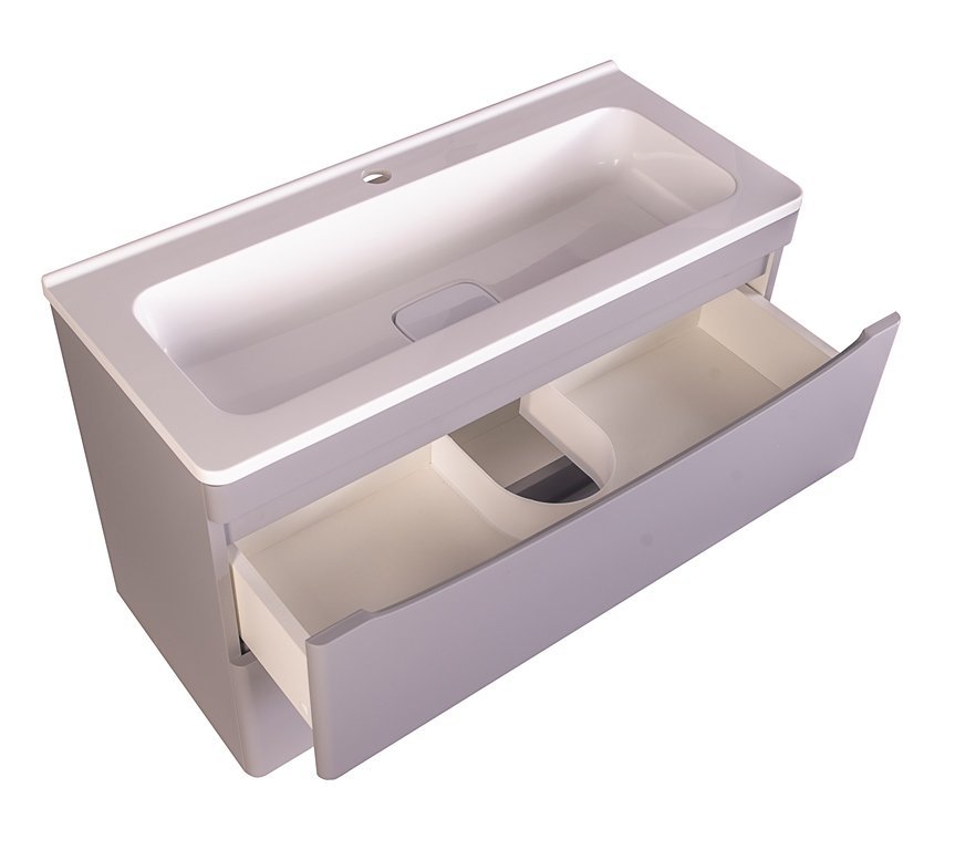 Тумба подвесная Creto Oro 90 см 24-HN90-GR серый люкс Тумба подвесная Creto Oro 90 см 24-HN90-GR серый люкс