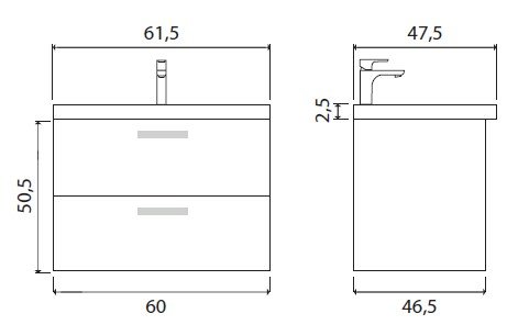 Тумба под раковину Creto Ares Davos 60 Тумба под раковину Creto Ares Davos 60