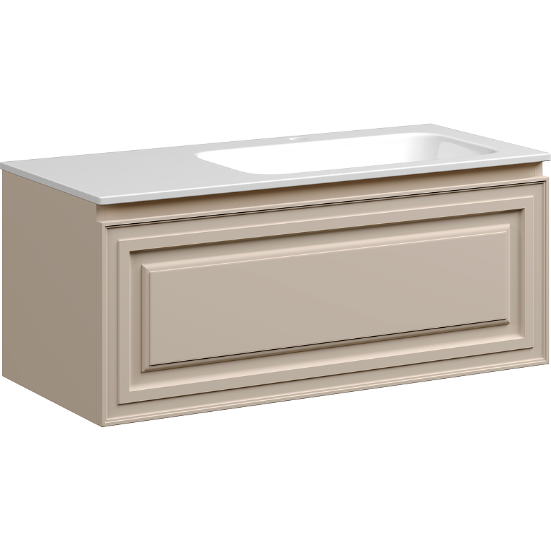 Тумба подвесная SANCOS Very 995х445х406, c одним  ящиком оснащенным доводчиками, правая , Beige Soft , арт.VR100RCE Тумба подвесная SANCOS Very 995х445х406, c одним  ящиком оснащенным доводчиками, правая , Beige Soft , арт.VR100RCE