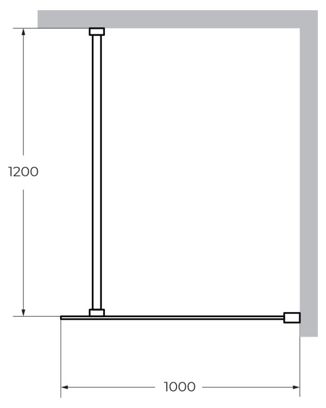 LIBERTA-L-1-80-120-C-Cr Душевая перегородка с односторонним входом 800x1200x1950 мм LIBERTA-L-1-80-120-C-Cr Душевая перегородка с односторонним входом 800x1200x1950 мм