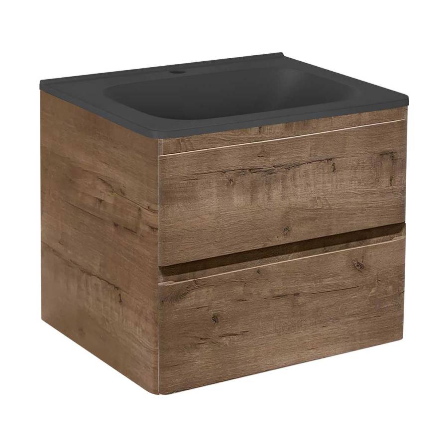 База под раковину Vico 600 подвесная, 2 выкатных ящика soft close, V.Oak База под раковину Vico 600 подвесная, 2 выкатных ящика soft close, V.Oak