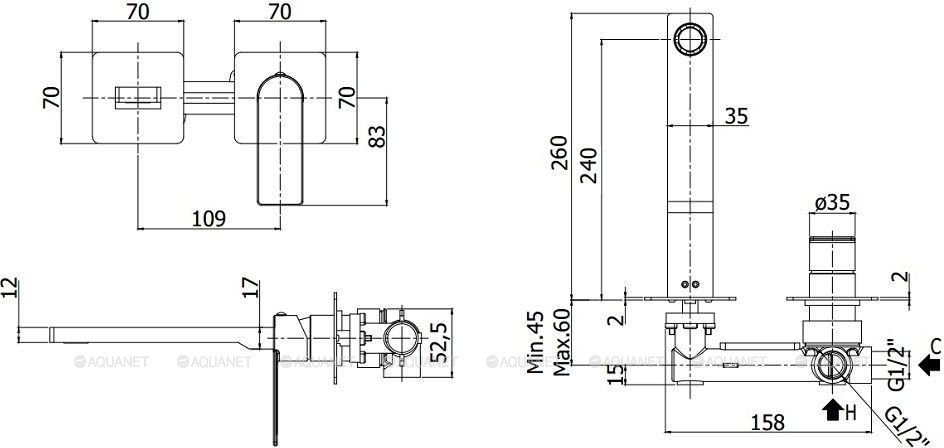 Смеситель для раковины Paffoni Tango TA106ST70 (с внутренней частью) Смеситель для раковины Paffoni Tango TA106ST70 (с внутренней частью)