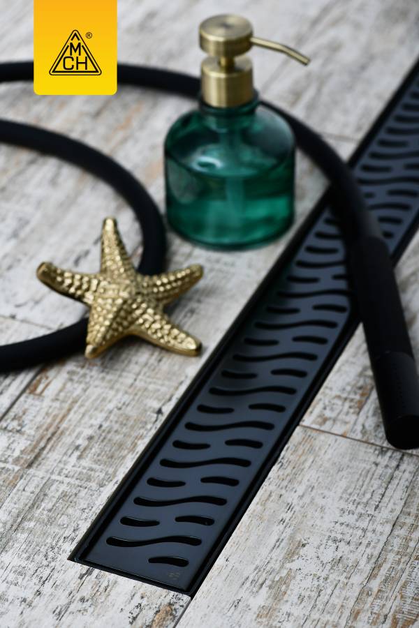 Душевой лоток 45 см Creto Zigzag CRE-450 ZB с решеткой, черный Душевой лоток 45 см Creto Zigzag CRE-450 ZB с решеткой, черный