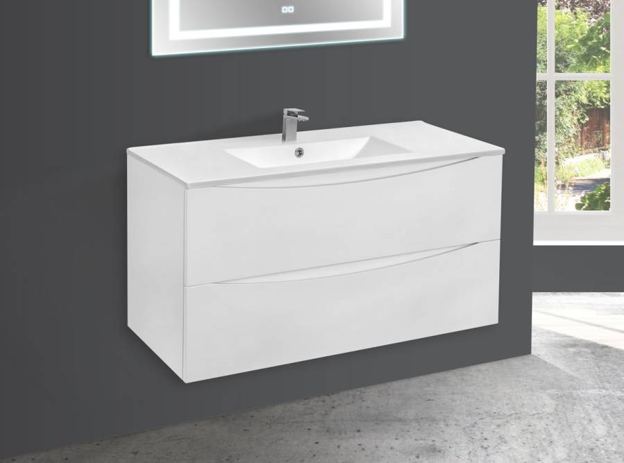 База под керамическую раковину Mia 1000 подвесная, 2 выкатных ящика soft close, G.White База под керамическую раковину Mia 1000 подвесная, 2 выкатных ящика soft close, G.White