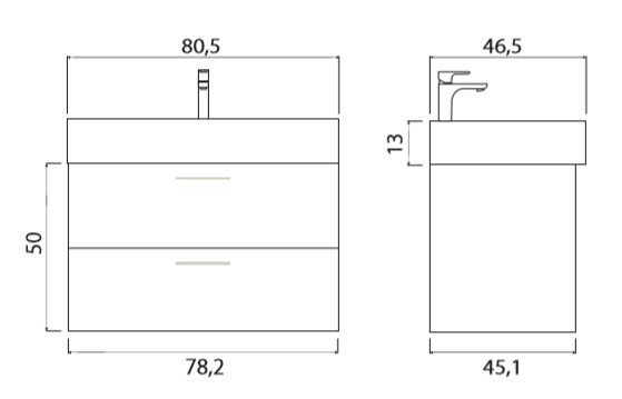Тумба под раковину Creto Tivoli 80 белая Тумба под раковину Creto Tivoli 80 белая