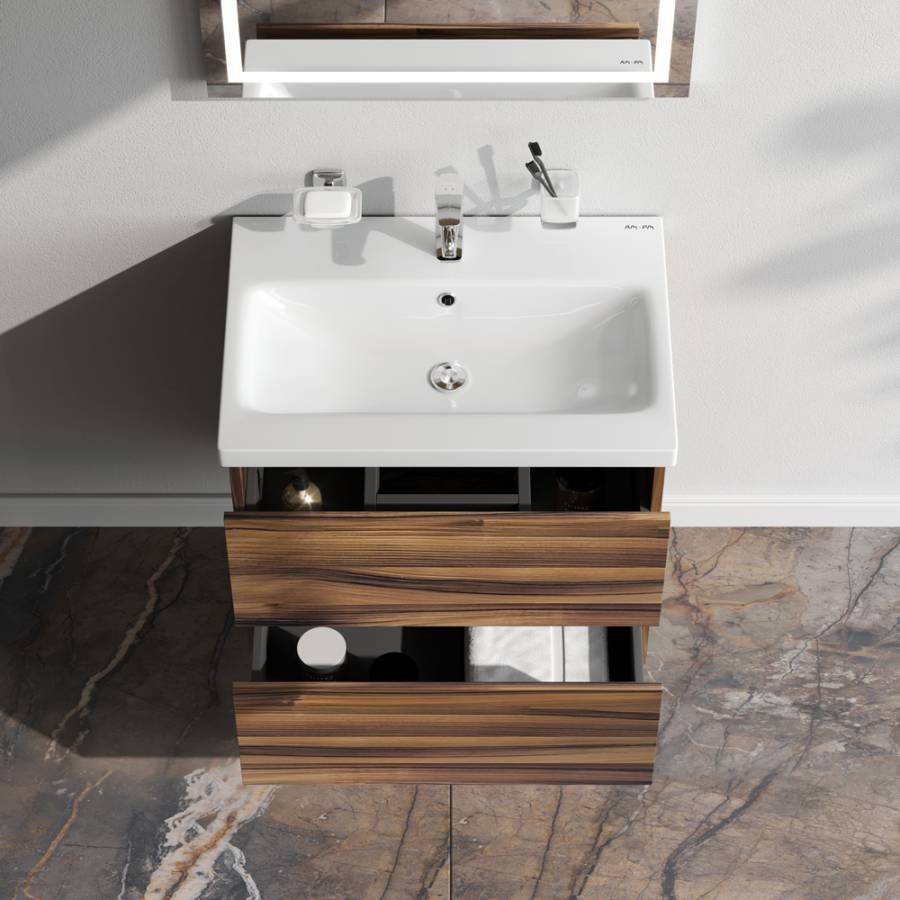 База под раковину, подвесная, 60 см, 2 ящика, орех M90FHX0602HF База под раковину, подвесная, 60 см, 2 ящика, орех M90FHX0602HF