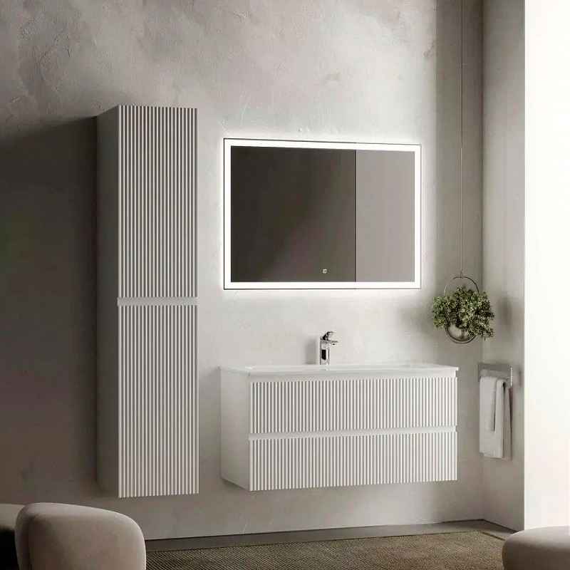 Тумба подвесная SANCOS Snob R 995х445х500, c двумя ящиками оснащенными доводчиками, Bianco, арт.SNR100W Тумба подвесная SANCOS Snob R 995х445х500, c двумя ящиками оснащенными доводчиками, Bianco, арт.SNR100W
