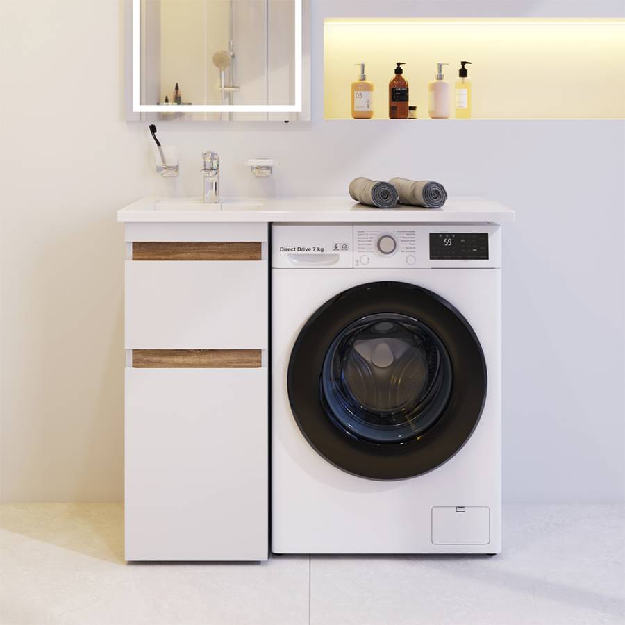 M85AFSX0402WG X-Joy, База под столешницу для стиральной машины, напольная, 40 см, 2 ящика, Белый гля M85AFSX0402WG X-Joy, База под столешницу для стиральной машины, напольная, 40 см, 2 ящика, Белый гля