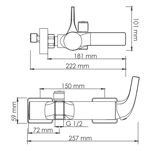 Смеситель для ванны WasserKRAFT Sauer 7101 Смеситель для ванны WasserKRAFT Sauer 7101