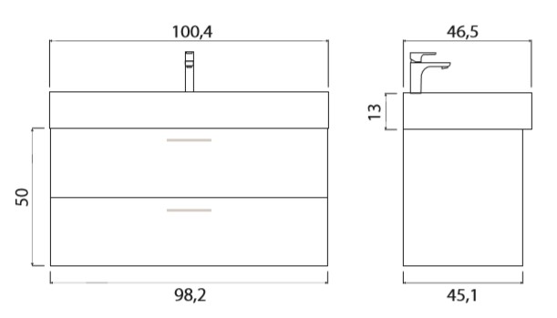 Тумба под раковину Creto Tivoli 100 белая Тумба под раковину Creto Tivoli 100 белая