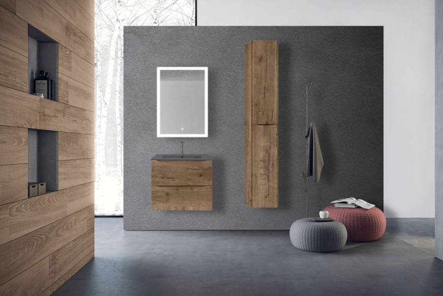 База под керамическую раковину Mia 600 подвесная, 2 выкатных ящика soft close, V.Oak База под керамическую раковину Mia 600 подвесная, 2 выкатных ящика soft close, V.Oak