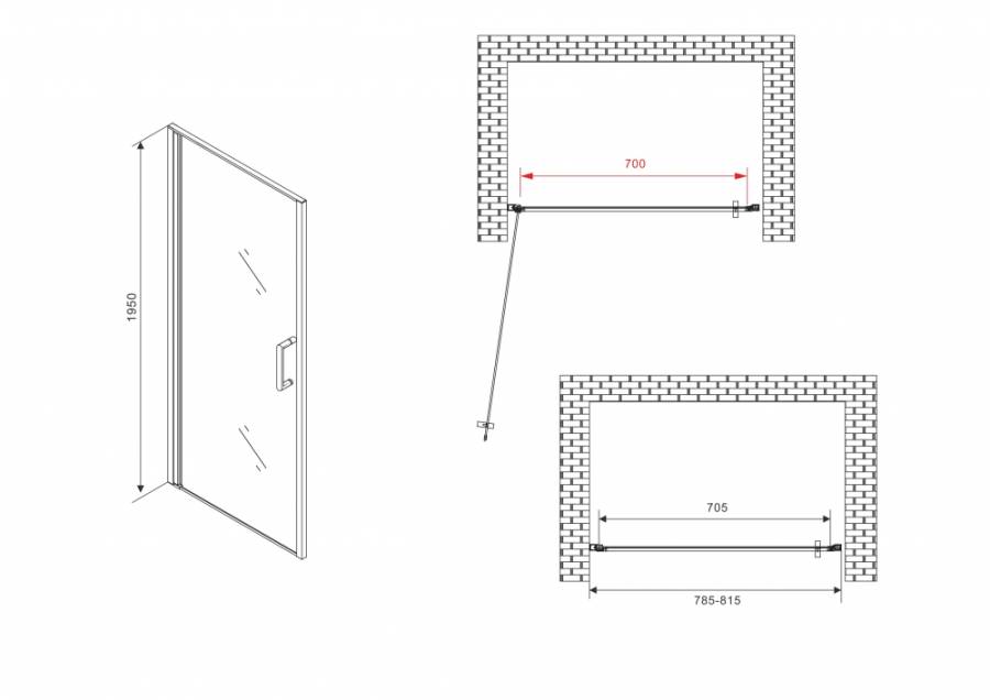 Душевая дверь ABBER Sonnenstrand AG04080 Душевая дверь ABBER Sonnenstrand AG04080