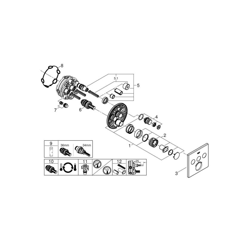 Термостат для душа Grohe Grohtherm SmartControl 29126000 хром Термостат для душа Grohe Grohtherm SmartControl 29126000 хром