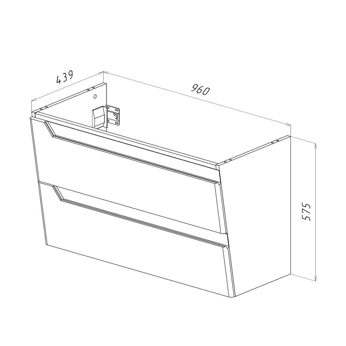 Тумба Lemark MIANO, 100см под 1 раковину, подвесная, 2 ящика, цвет корпуса, фасада: Белый глянец Тумба Lemark MIANO, 100см под 1 раковину, подвесная, 2 ящика, цвет корпуса, фасада: Белый глянец