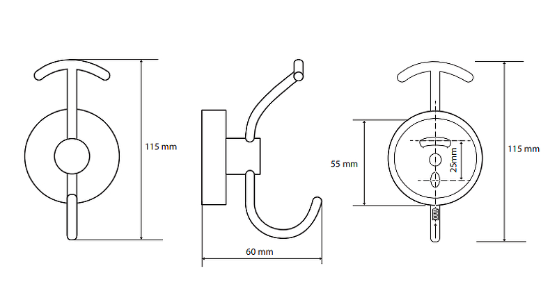 Двойной крючок Bemeta Omega 104105252 Хром Двойной крючок Bemeta Omega 104105252 Хром