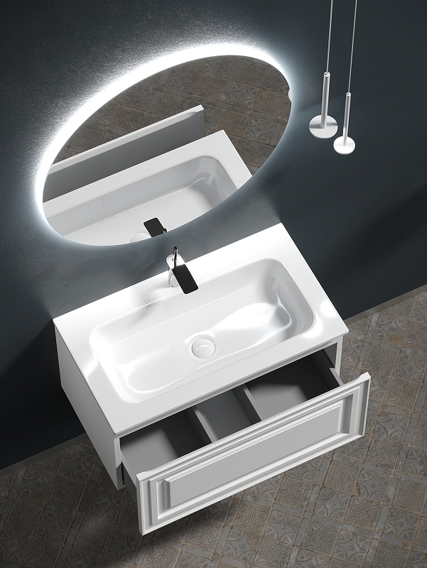 Тумба подвесная SANCOS Very 790х445х406, c одним  ящиком оснащенным доводчиками, Bianco , арт.VR80W Тумба подвесная SANCOS Very 790х445х406, c одним  ящиком оснащенным доводчиками, Bianco , арт.VR80W