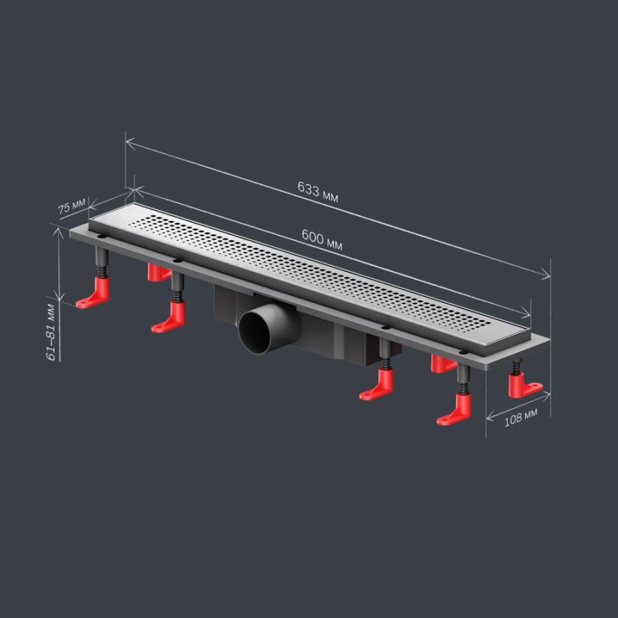 W02SC-P11-060-01SB PrimeFlow Трап для душа линейный универс затвор Cut Gradient 60см цвет сталь мат W02SC-P11-060-01SB PrimeFlow Трап для душа линейный универс затвор Cut Gradient 60см цвет сталь мат