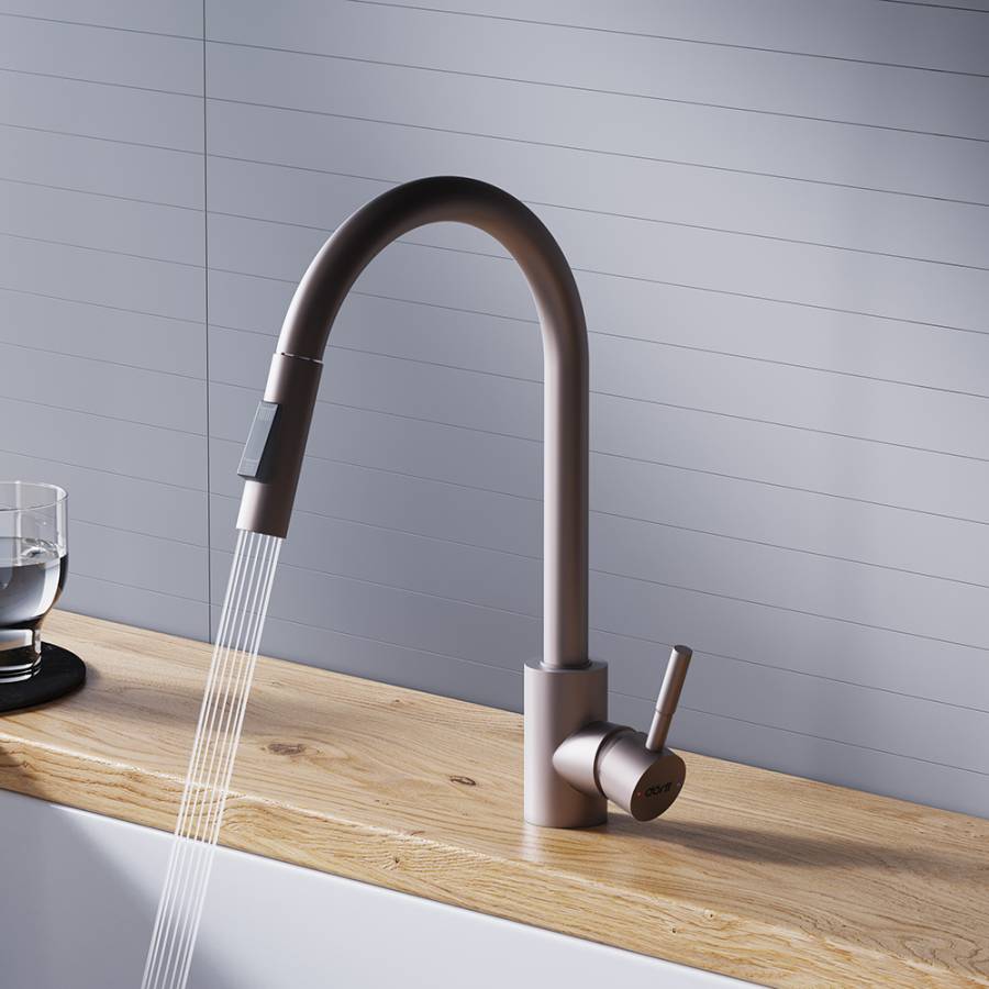 D3007511 Logic Кухонный смеситель  с вытягивающимся изливом, сатин D3007511 Logic Кухонный смеситель  с вытягивающимся изливом, сатин