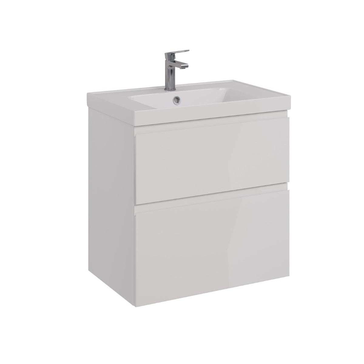 Тумба Lemark VEON 60см под 1 раковину, подвесная/напольная, 2 ящика, цвет корпуса, фасада: Белый глянец Тумба Lemark VEON 60см под 1 раковину, подвесная/напольная, 2 ящика, цвет корпуса, фасада: Белый глянец