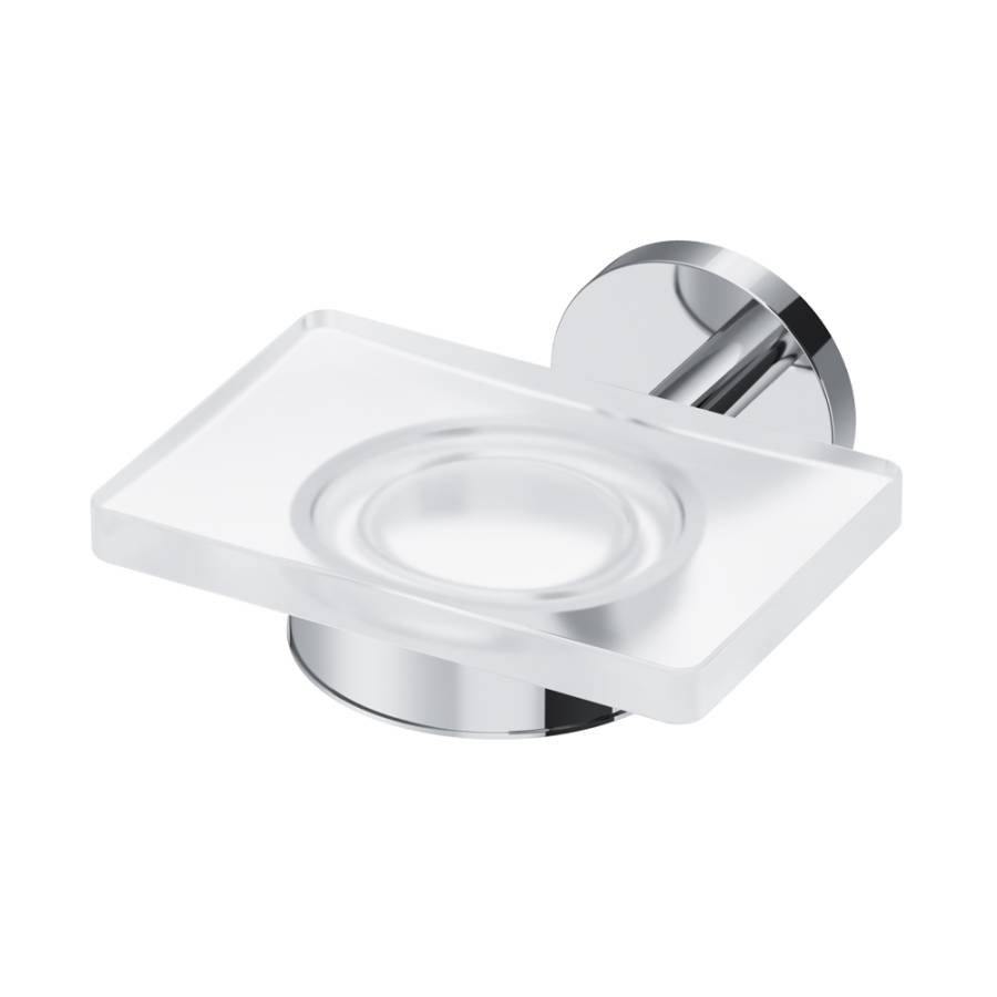 A85A34200 X-Joy, Стеклянная мыльница с настенным держателем, хром A85A34200 X-Joy, Стеклянная мыльница с настенным держателем, хром