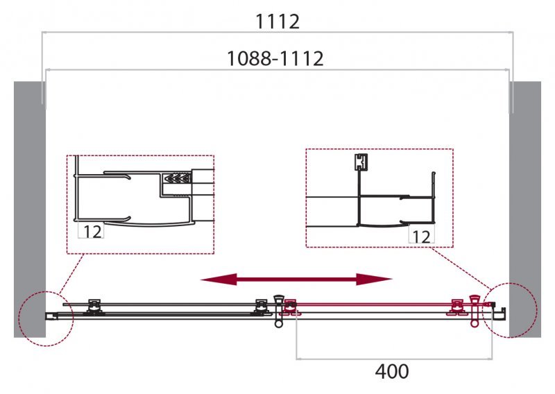 Душевая дверь BelBagno UNO-195-BF-1-110-CH-CR Душевая дверь BelBagno UNO-195-BF-1-110-CH-CR