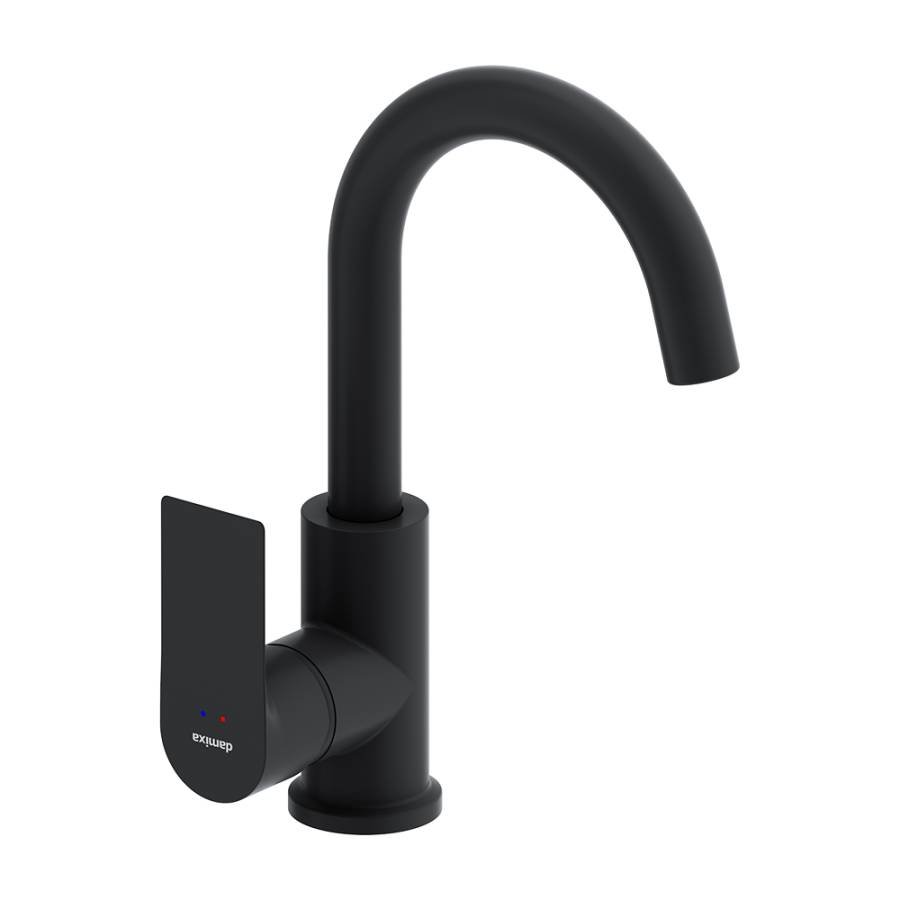 470220300 Apollo Смеситель для умывальника с поворотным изливов, черный 470220300 Apollo Смеситель для умывальника с поворотным изливов, черный