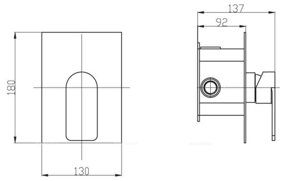 NOVA Встраиваемый смеситель для душа, нержавеющая сталь NOV-DASM-IN NOVA Встраиваемый смеситель для душа, нержавеющая сталь NOV-DASM-IN
