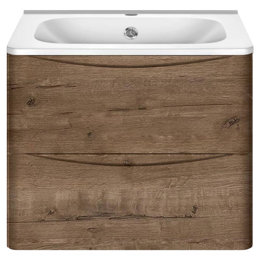 База под раковину Paola 600 подвесная, 2 выкатных ящика soft close, V.Oak База под раковину Paola 600 подвесная, 2 выкатных ящика soft close, V.Oak