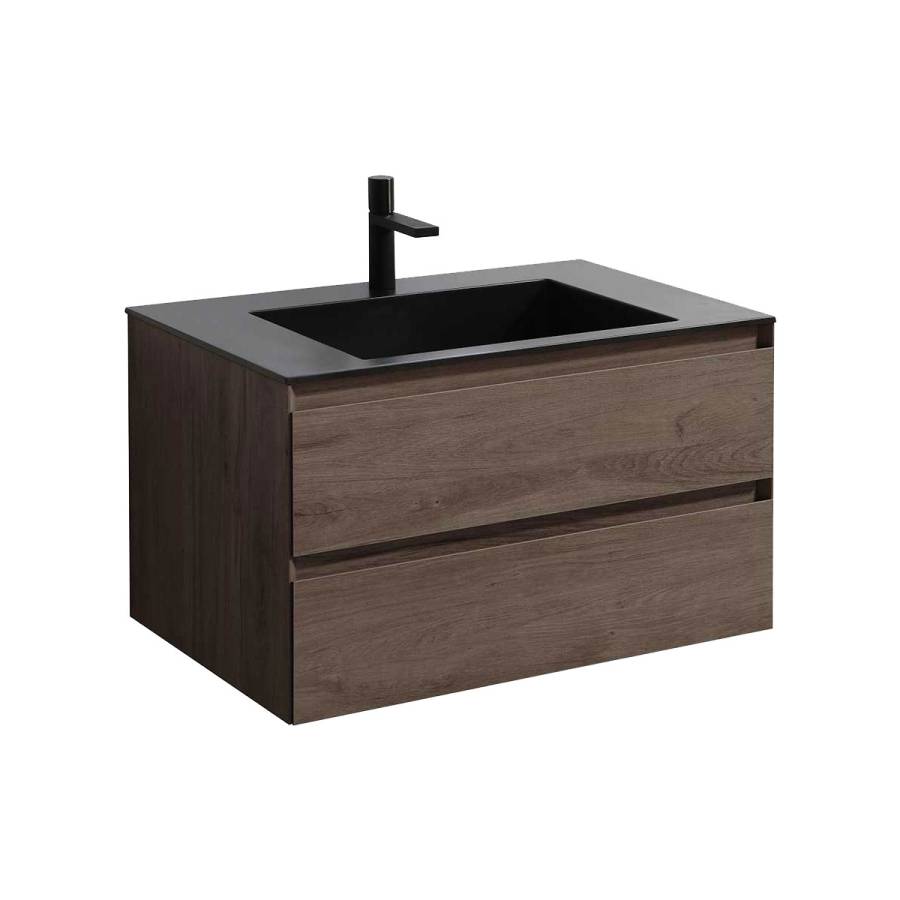 База под раковину Luka 800 подвесная, 2 выкатных ящика soft-close, R.Oak База под раковину Luka 800 подвесная, 2 выкатных ящика soft-close, R.Oak