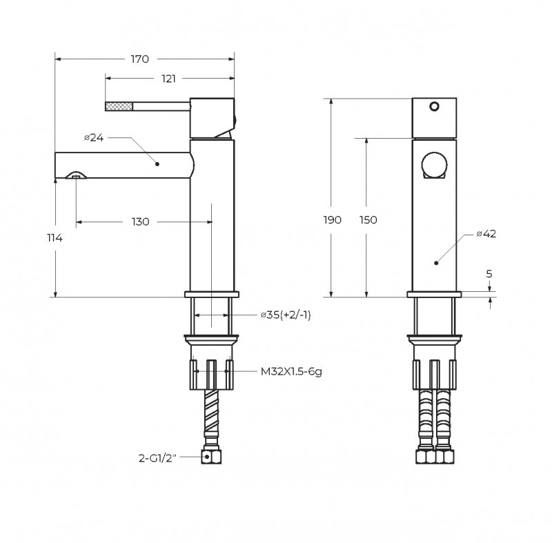 RELAX-LS2-01-W0 Смеситель для раковины однорычажный без донного клапана, хром RELAX-LS2-01-W0 Смеситель для раковины однорычажный без донного клапана, хром