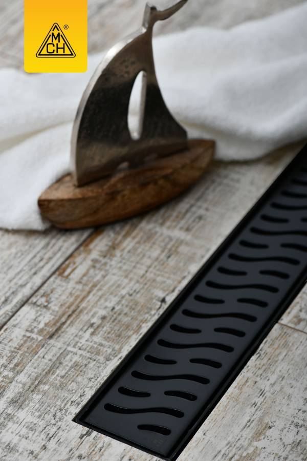 Душевой лоток 45 см Creto Zigzag CRE-450 ZB с решеткой, черный Душевой лоток 45 см Creto Zigzag CRE-450 ZB с решеткой, черный