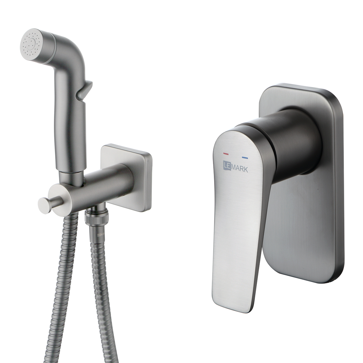 Смеситель Lemark Bronx LM3719GM с гигиеническим душем, встраиваемый Смеситель Lemark Bronx LM3719GM с гигиеническим душем, встраиваемый